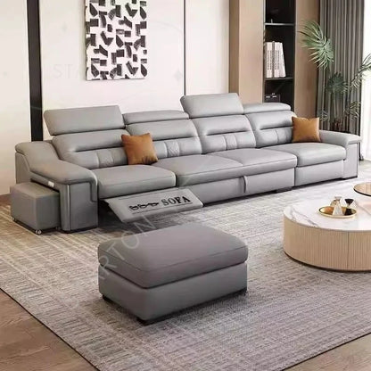 Convertible Sofa Bed Electric Reclining Sectional Couch, Folding Sofa Cama With Power Recliner & Storage