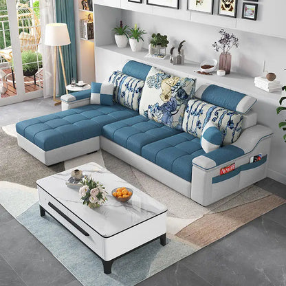Fabric sofa set simple style combination living room