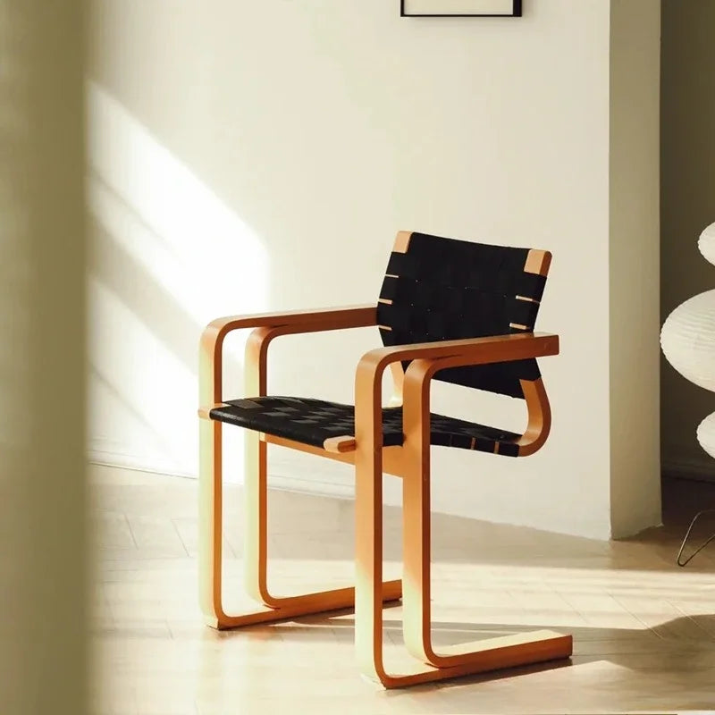 Solid Wood Woven Fabric Dining Chairs,Backrest Armchair,Furniture,Customized,Home,Living Room,Desk Stool