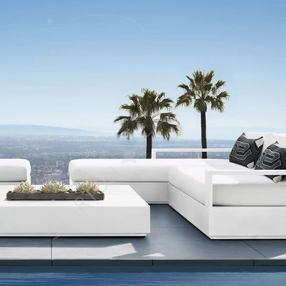 Aluminum Outdoor Sofa Set Furniture Metal Modern Furniture Patio Villa Sofa Set Sofas Luxury Outdoor Furniture
