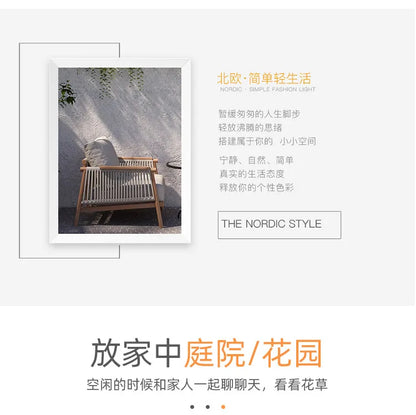 Outdoor sofa courtyard open-air garden villa waterproof and sunscreen leisure rope braided teak outdoor bed and breakfast sofa