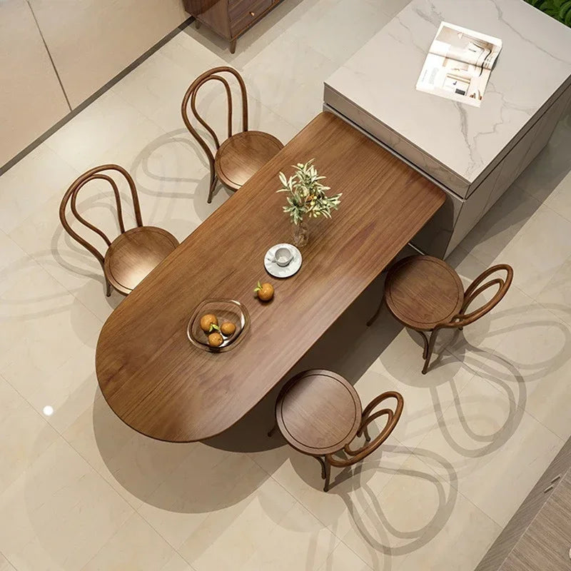 Modern simple household solid wood island dining table