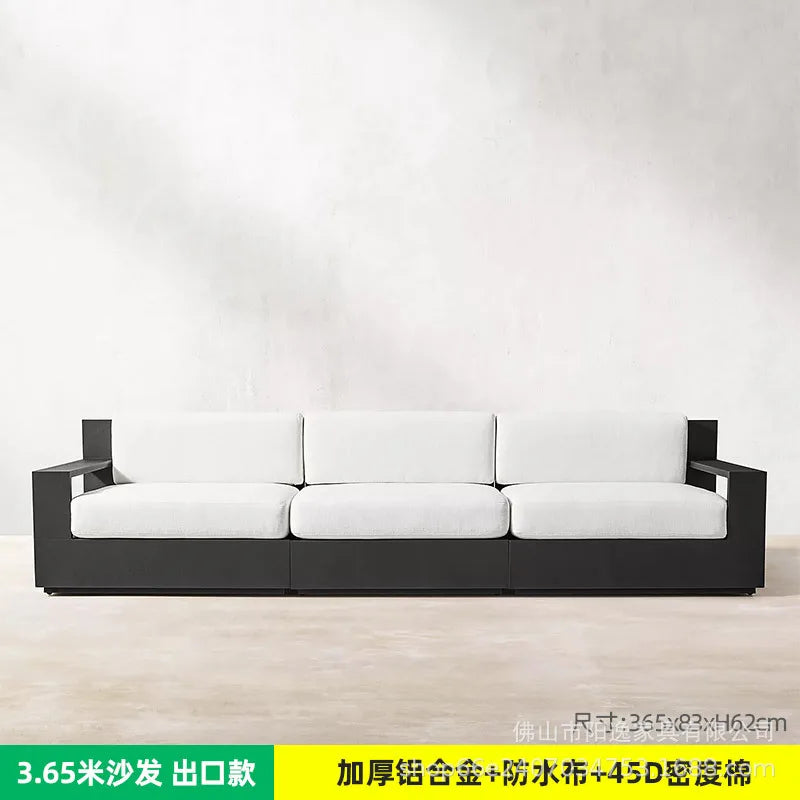 Patio Sectional Conversation Set Outdoor Lounge Set Luxury Furniture Corner All Weather Couch Aluminum Frame Garden Sofa