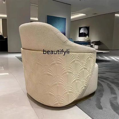 Italian light luxury design single sofa chair modern villa living room home fabric leisure chair9338