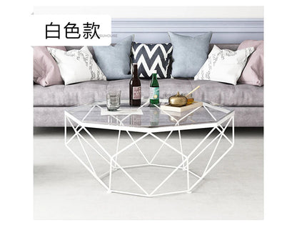 Nordic Light Luxury Tempered Glass Coffee Tables Small Apartment Sofa Side Table Simple Iron Corner Table Living Room Furniture