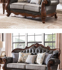 solid wood sofa simple European living room retro combination light luxury neoclassical sofa small apartment