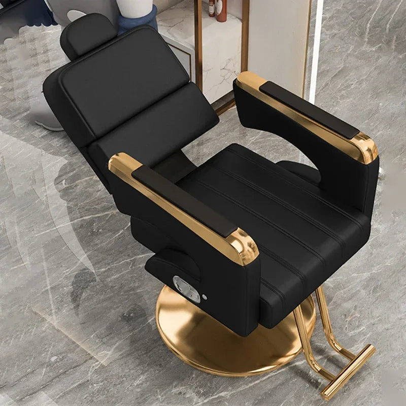 2025 Luxury Personalized Chair Barber Classic Hydraulic Reclining Release Salon Chair Leg Rest Professional Barberia Furniture