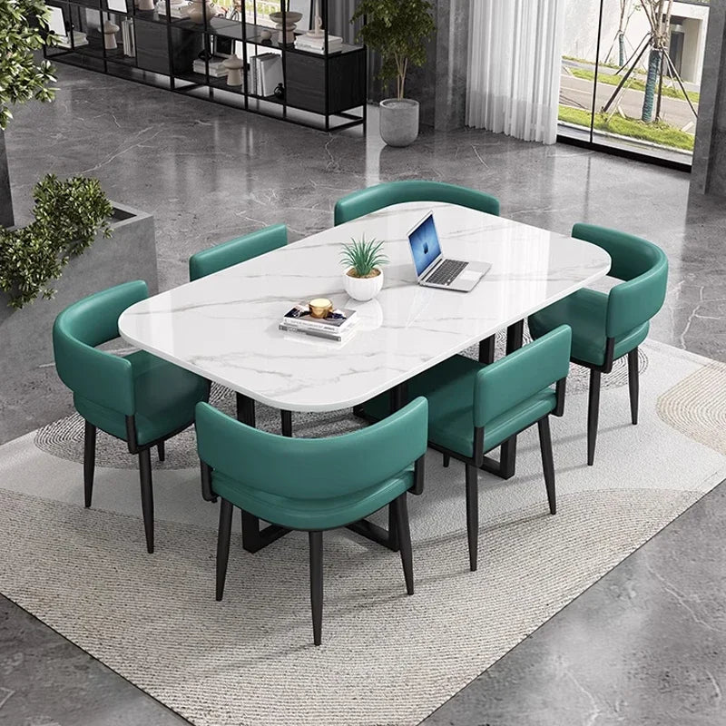 Minimalist   Marble Top Dinning Table 6 Seater Modern Restaurant Home Dining Room And Chairs Sets