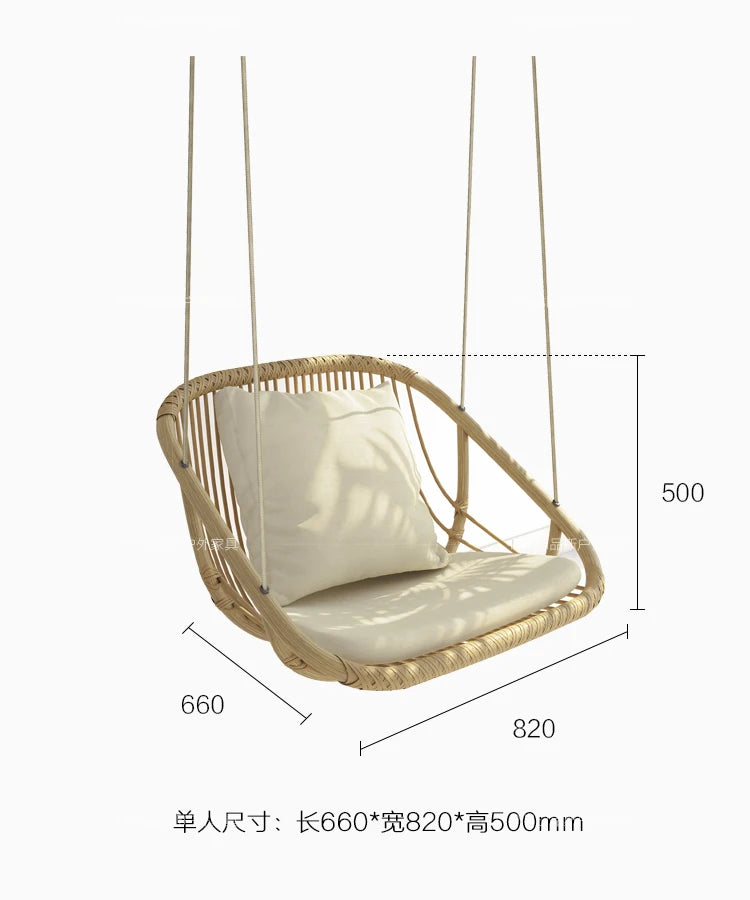 MJY hanging basket rattan chair single double swing sofa indoor cradle ceiling rattan chair