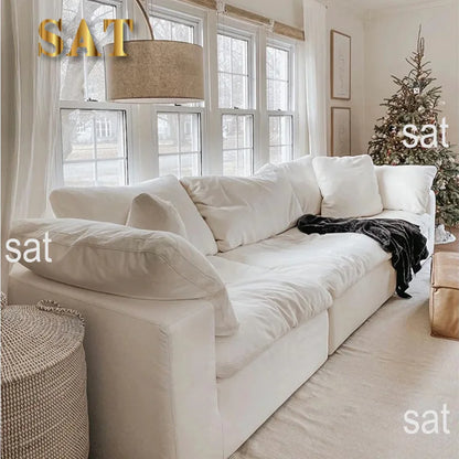-For Modern Fabric L-Shape Three-Person Sofa Set with Sponge Filling for Living Room Gym & Villa Use&