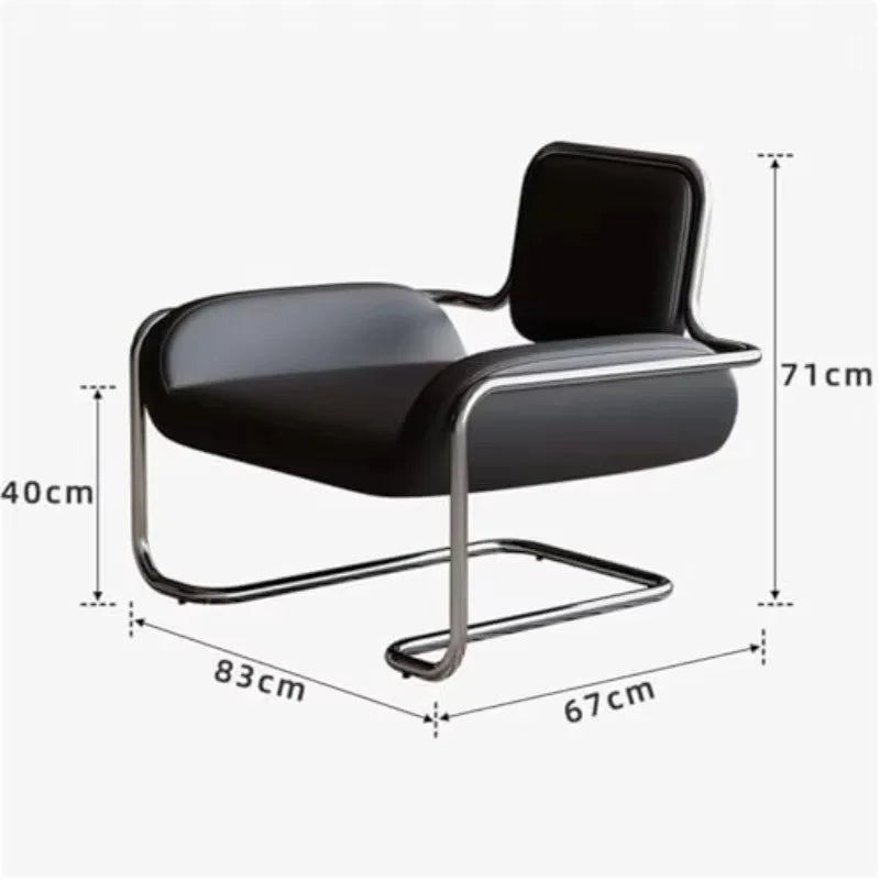 Hestora Ergonomic Lobby Chair PU Leather Office Waiting Room Seat Heavy Duty Steel Frame High Density Cushion for Salon Receptio