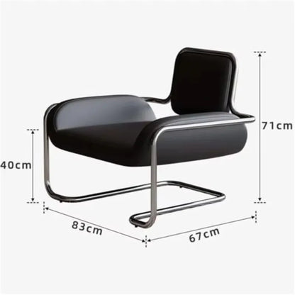 Hestora Ergonomic Lobby Chair PU Leather Office Waiting Room Seat Heavy Duty Steel Frame High Density Cushion for Salon Receptio