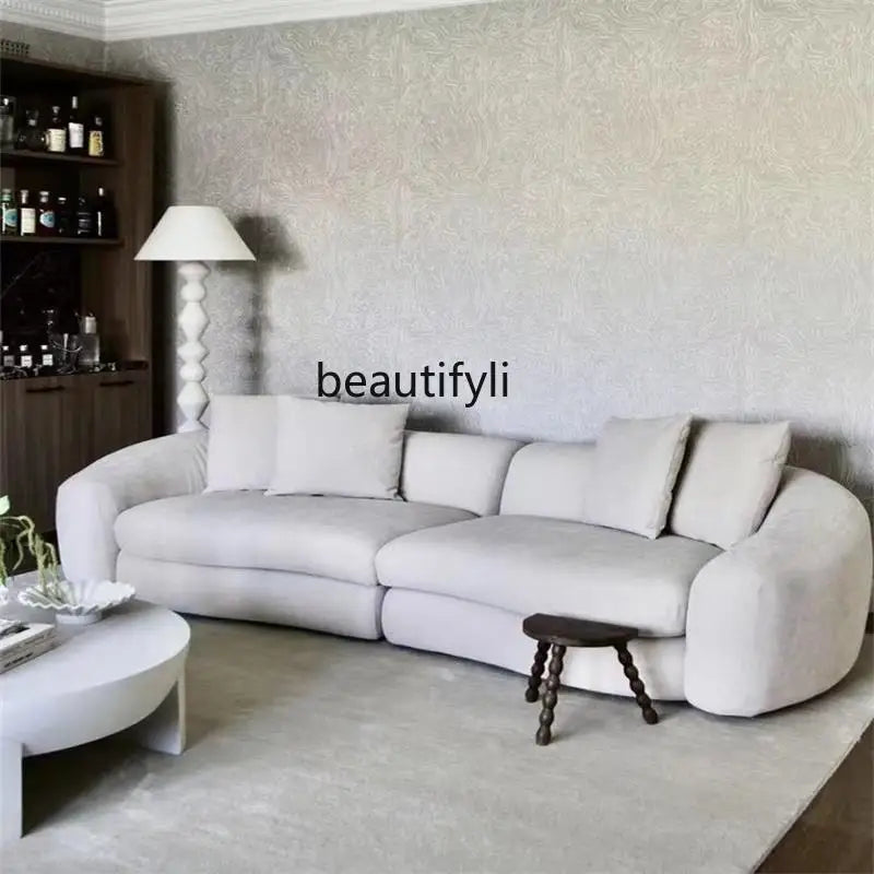Italian minimalist curved fabric sofa designer living room latex combination sofa