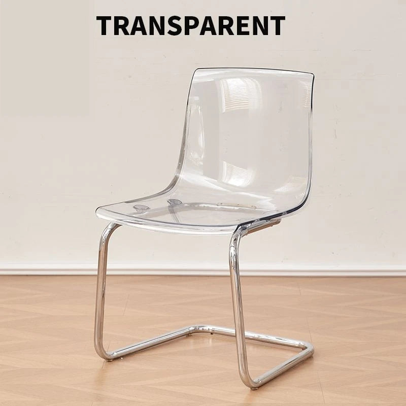 Nordic Modern Clear Acrylic Dining Chair Transparent Plastic Thickened Backrest Chair Simple Home Dining Room Furniture Design
