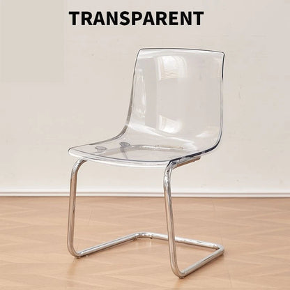 Nordic Modern Clear Acrylic Dining Chair Transparent Plastic Thickened Backrest Chair Simple Home Dining Room Furniture Design
