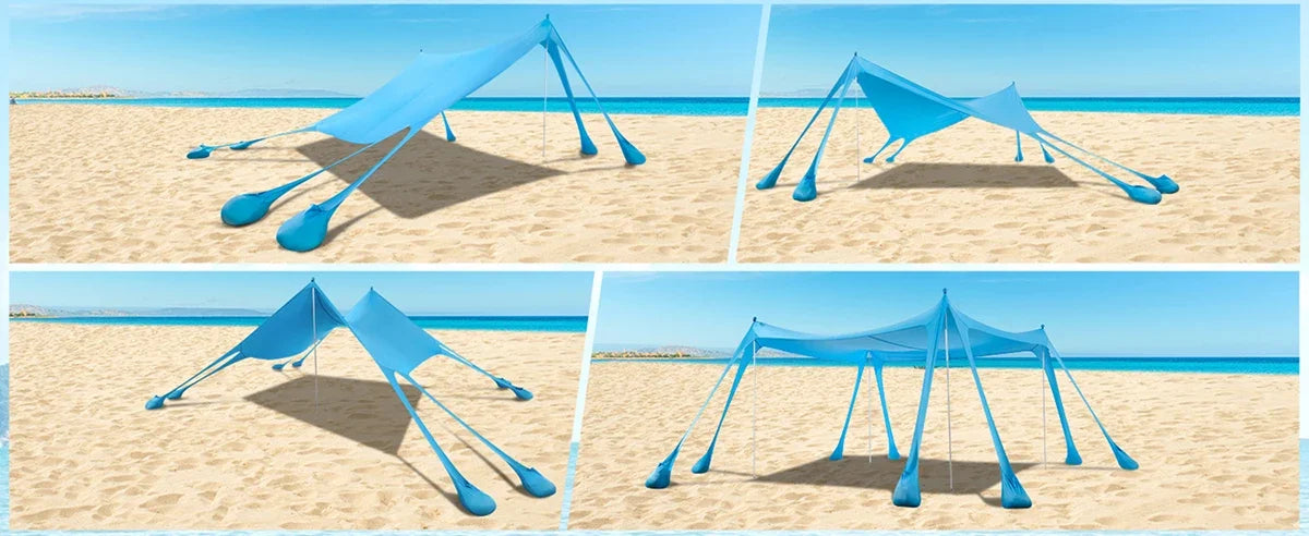 New Lycra Camping Sun Shelter UPF50+ Pop Up Beach Tent Outdoor Shade Beach Canopy for Camping Fishing Backyard Fun or Picnics