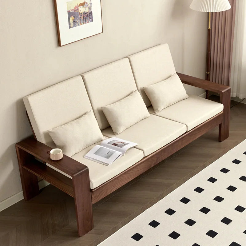 North American black walnut triple sofa cherry wood triple white oak sofa designer practical goods