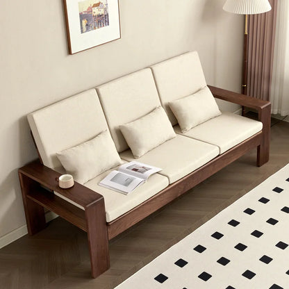 North American black walnut triple sofa cherry wood triple white oak sofa designer practical goods