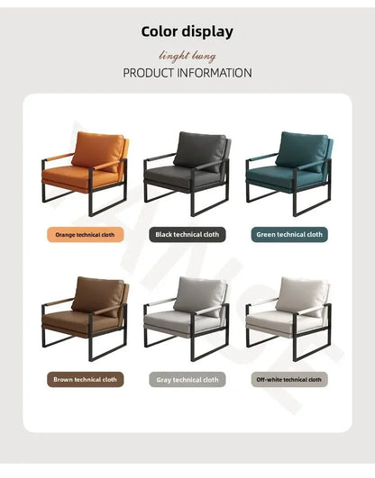 Nordic lazy sofa light luxury sales single wrought iron leisure chair balcony negotiation bedroom living room minimalist sofa