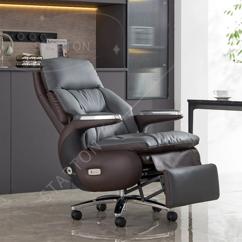 Luxury Manual Lunch Break Leather Office Chair High Quality Office Furniture Chairman CEO Manager Comfortable Office Chair