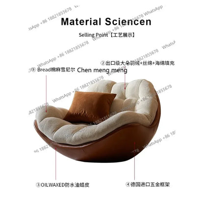 Great discounts Italian minimalist rotating single sofa designer fabric balcony single chair medieval leisure recliner