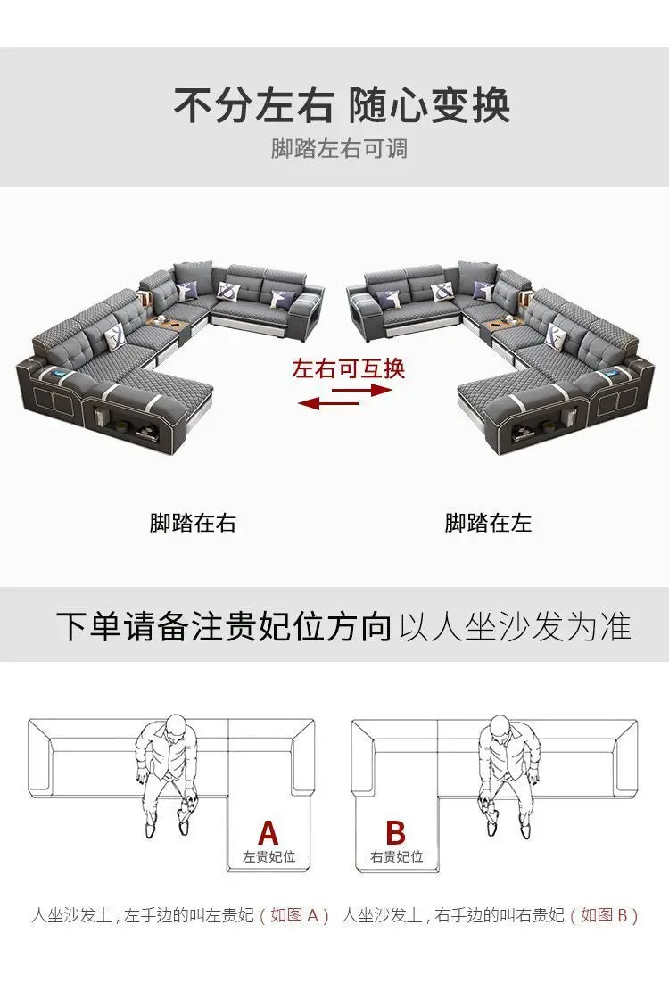 custom. [1856 People Collected] Simple Modern Large and Small Apartment Removable Fabric Sofa Set U-shaped Sofa Living Room Wash