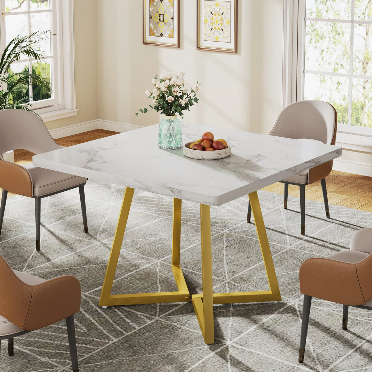 Tribesigns Square Dining Table for 4, 31.5