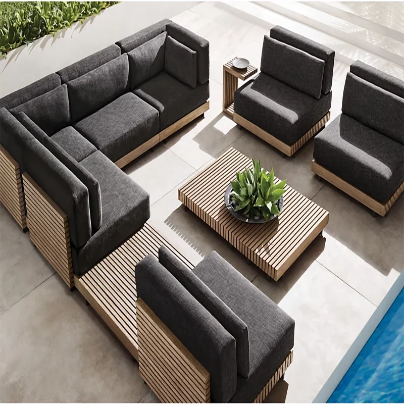 High End Teak Wood Outdoor Furniture Sofa Set Hotel Garden Patio High Quality Outdoor Furniture