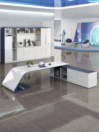 High End Luxury Modern L-shaped boss Executive Desk Furniture, Wooden Office Furniture, Executive Desk Design for Managers