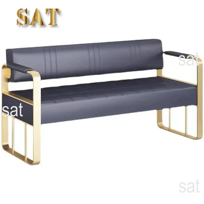 -Good Beauty Salon Station Waiting Sofa Barber Shop Reception Couch Leather Waiting Chair