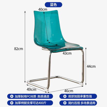 Nordic Reinforced Transparent Chair  Designer Acrylic Backrest Dining Chair Modern Toss Stool  Minimalist Dining Room Chair