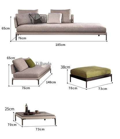 Y  Outdoor Sofa Courtyard Waterproof Vine Weaving Villa Garden Outdoor Leisure Terrace Sofa Vine Weaving Furniture