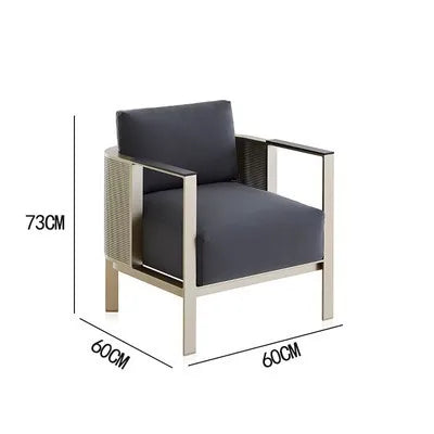 Modern Aluminum Garden Sofa Set - Durable and eco-friendly outdoor furniture with optional PE rattan frame