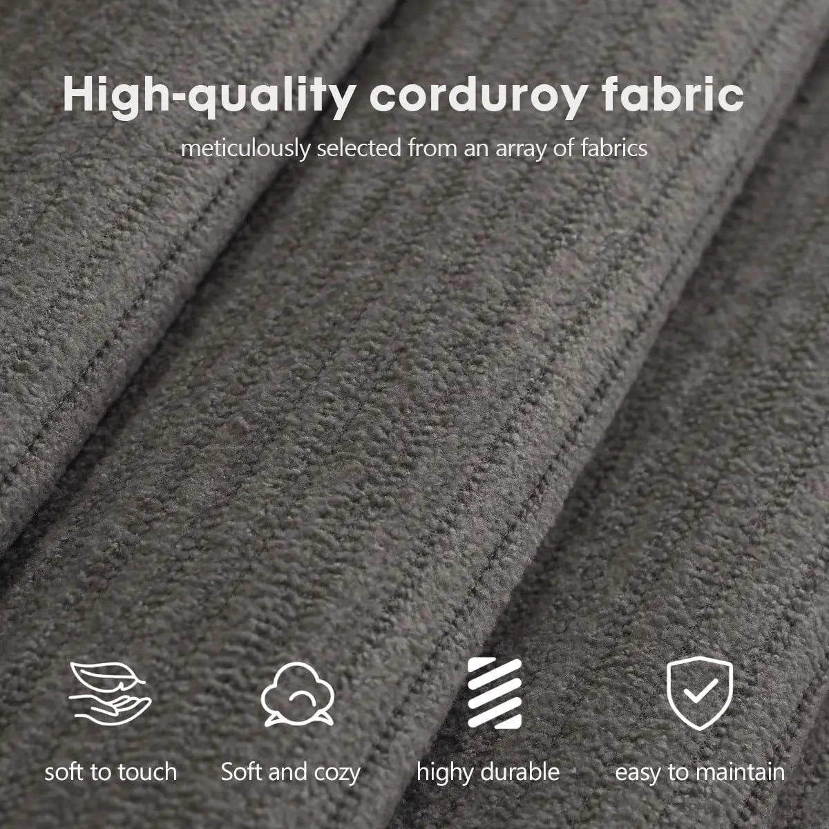 78.8" Modular Sofa Bed - 4-in-1 Convertible Design with Corduroy Fabric and High Density Sponge, Removable Cover, Customized