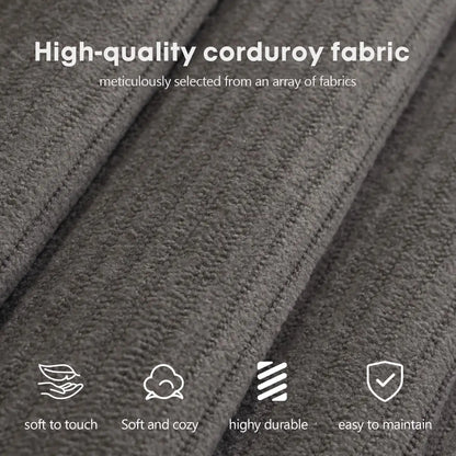 78.8" Modular Sofa Bed - 4-in-1 Convertible Design with Corduroy Fabric and High Density Sponge, Removable Cover, Customized