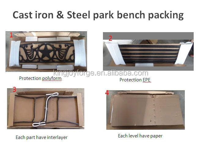 New Trend Backyard Modern Outdoor Bench Outdoor Garden Iron Bench