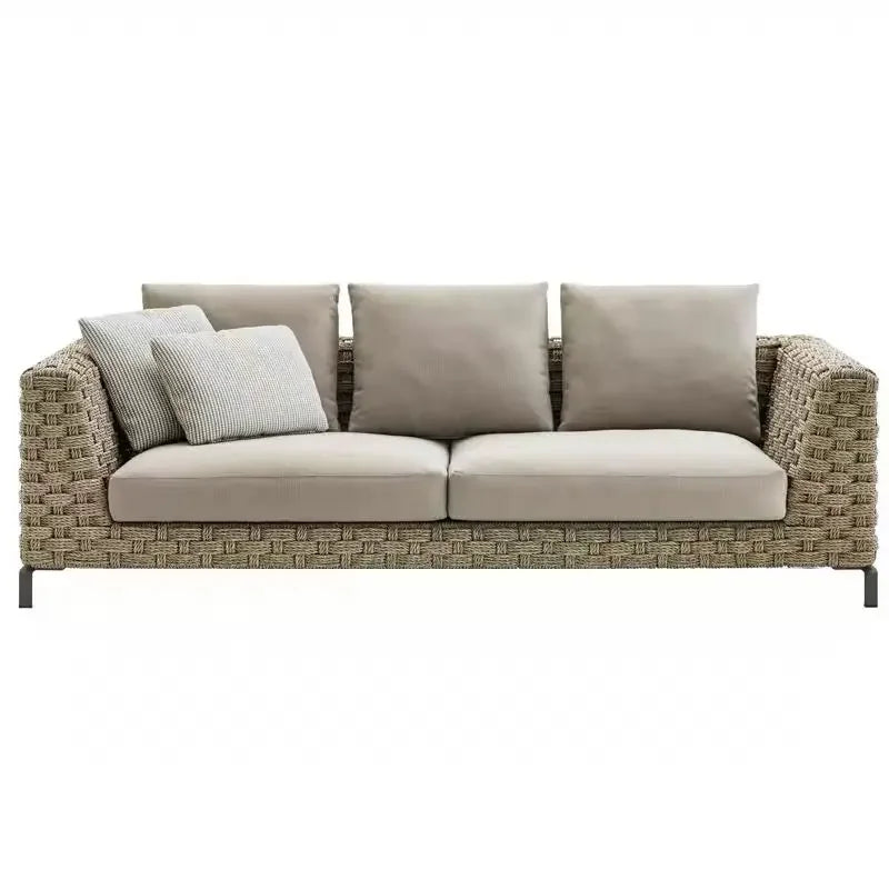 Outdoor rattan sofa combination villa courtyard garden furniture homestay outdoor restaurant lounge chair