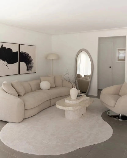 Italian minimalist curved fabric sofa designer living room latex combination sofa