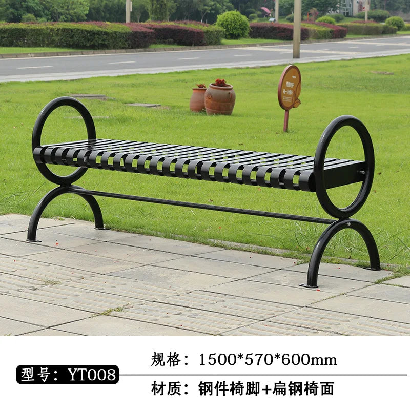 Park chairs, outdoor benches, cast iron leisure, wrought iron community chairs, double seats, courtyards, outdoor park benches