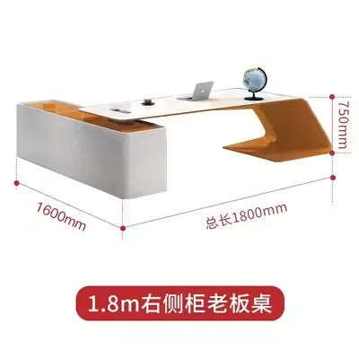 L Shaped Wooden Designer Office Desks Modern Luxury Drawers Large Computer Desks Asthetic Study Escritorio Office Furniture