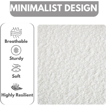 Set of 4 Barrel Dining Chairs, White Boucle Dining Room Chairs, Glam Side Chairs with Arms and Gold Chrome Legs, Sherpa Modern K