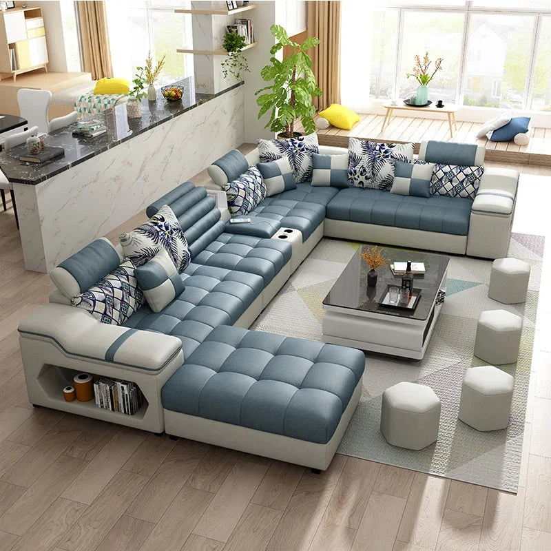 Removable and Washable Latex Free Wash Technology Fabric Sofa Combination Simple Living Room, Living Room Furniture
