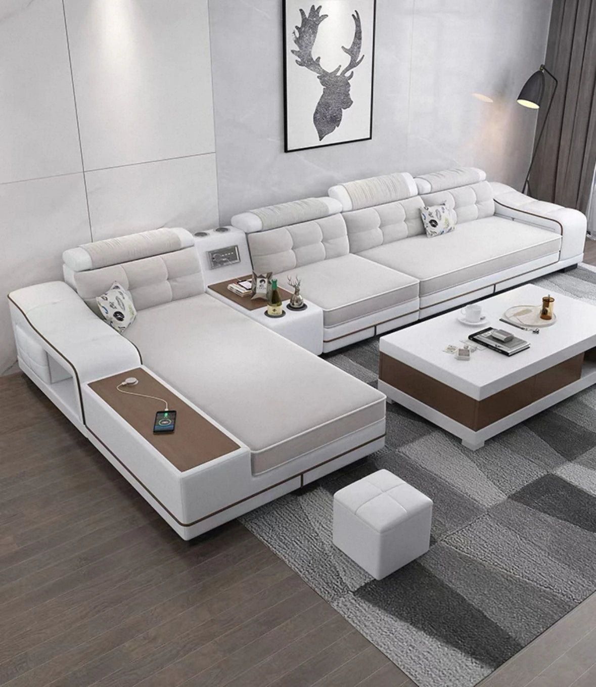 Hot Sales 2025 Custom Modern Luxury Fabric Reclining Massage Furniture Set Multifunctional Three Seat For Hotel Villa Fabric App