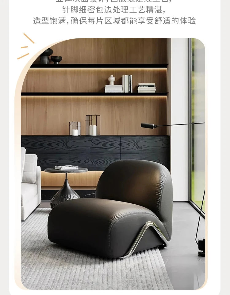 Tumbonas Lounge Living Room Chairs Sofa Lazy Reading Leather Living Room Chairs Individual Throne Sillones Library Furniture