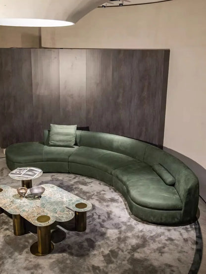 Curved sofa minimalist designer large corner fabric sofa combination