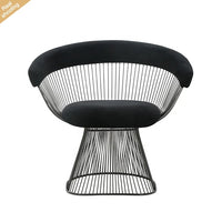 Classical Black Stainless Steel Velvet Upholstery Modern Living Room Single Sofa Chair Designer Lounge Chair Armchair