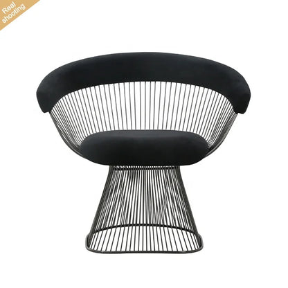 Classical Black Stainless Steel Velvet Upholstery Modern Living Room Single Sofa Chair Designer Lounge Chair Armchair
