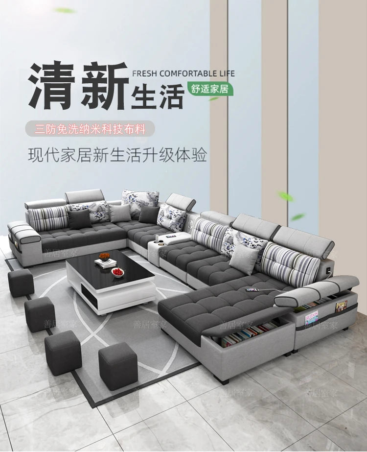 Sectional Living Room Sofas Lazy Lounge Designer Relax Sofa Multifunction Reclining Canape Salon De Luxe House Accessories