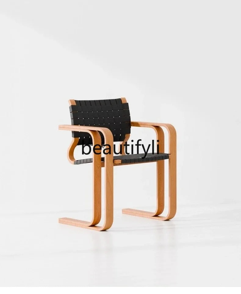 X Woven Vintage Solid Wood Retro Dining Chair Armchair New High-End
