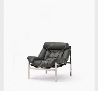 A Italian minimalist leisure chair premium stainless steel retro single sofa chair